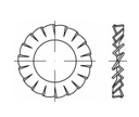 100 Stück rostfreie Edelstahl (1.4310) Fächerscheiben DIN 6798 Form A (außengezahnt) - 3,2 mm